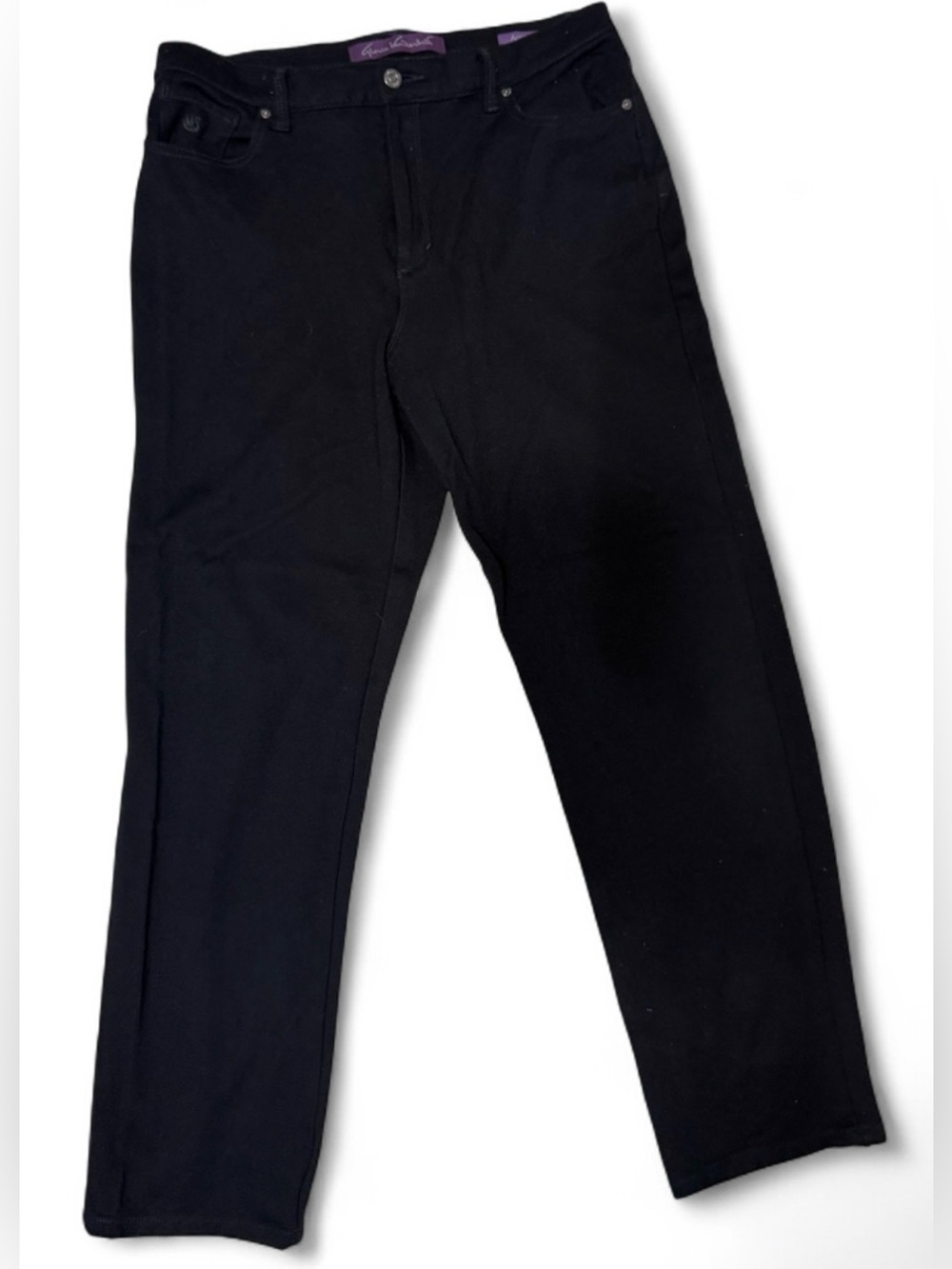 Gloria Vanderbilt Amanda Black Stretch Jeans Size 12 Straight Leg